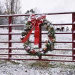 North Acomb Farm Shop, wreath on filed gate